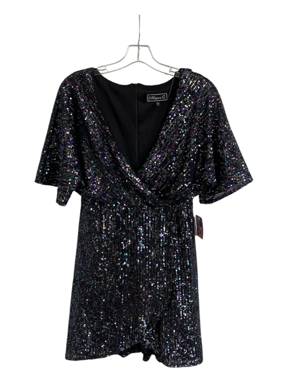 Morgan & Co. Black Iridescent Sequin Mini Dress